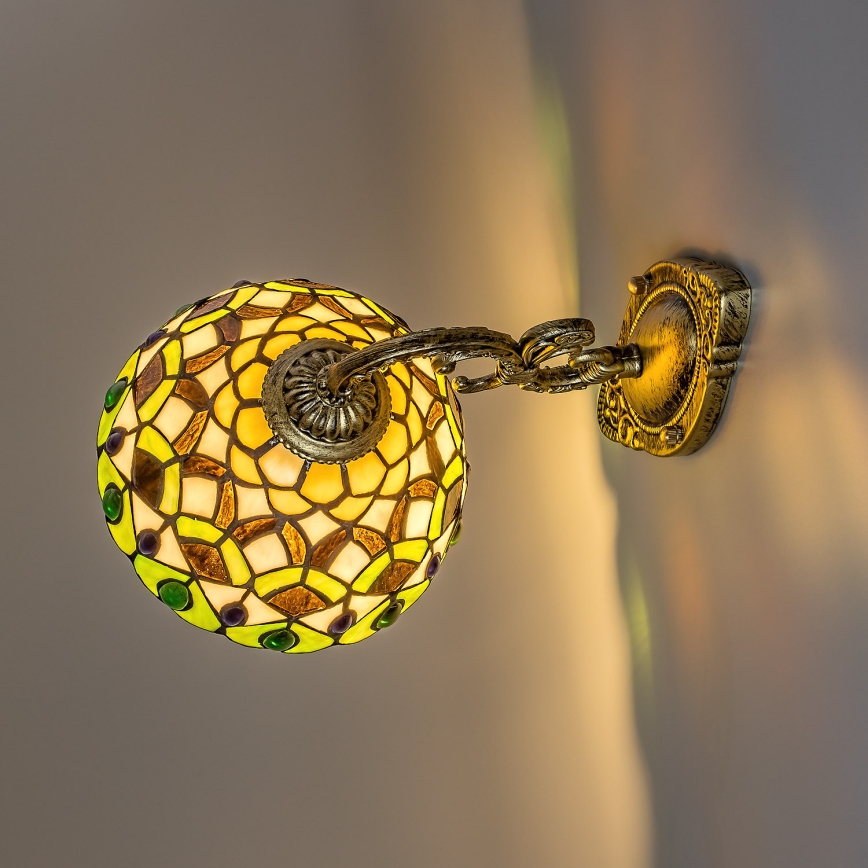 Brilagi - Tiffany vitrāžas sienas lampa MARGARET 1xE27/40W/230V