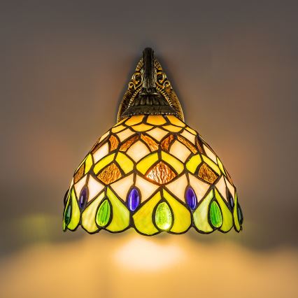 Brilagi - Tiffany vitrāžas sienas lampa MARGARET 1xE27/40W/230V