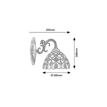 Brilagi - Tiffany vitrāžas sienas lampa MARGARET 1xE27/40W/230V