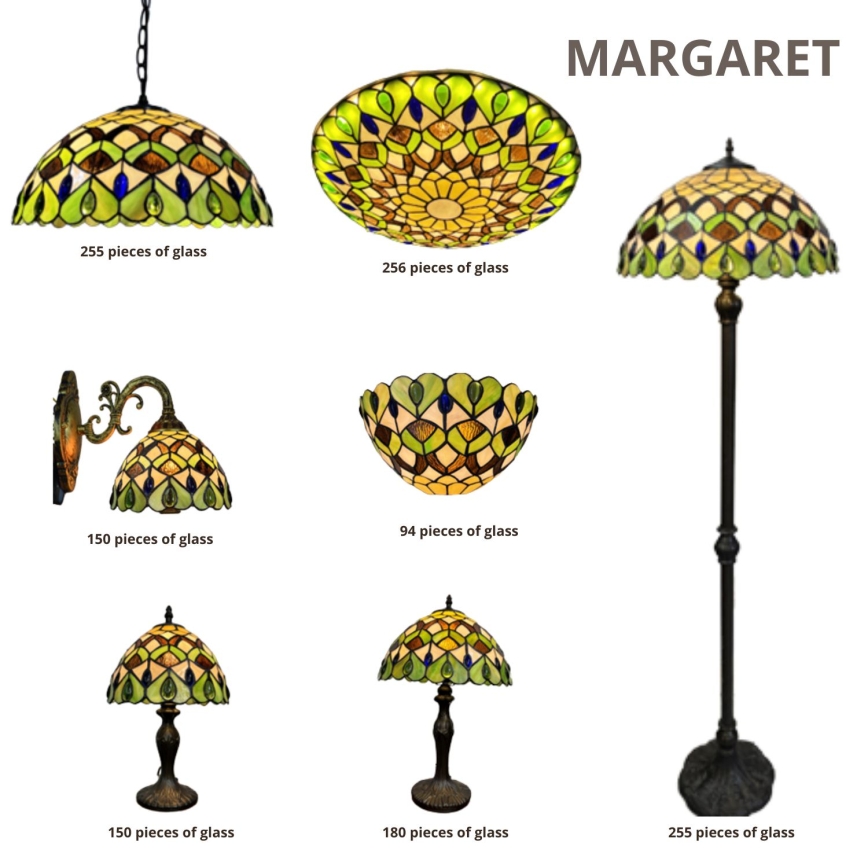 Brilagi - Tiffany vitrāžas sienas lampa MARGARET 1xE27/40W/230V