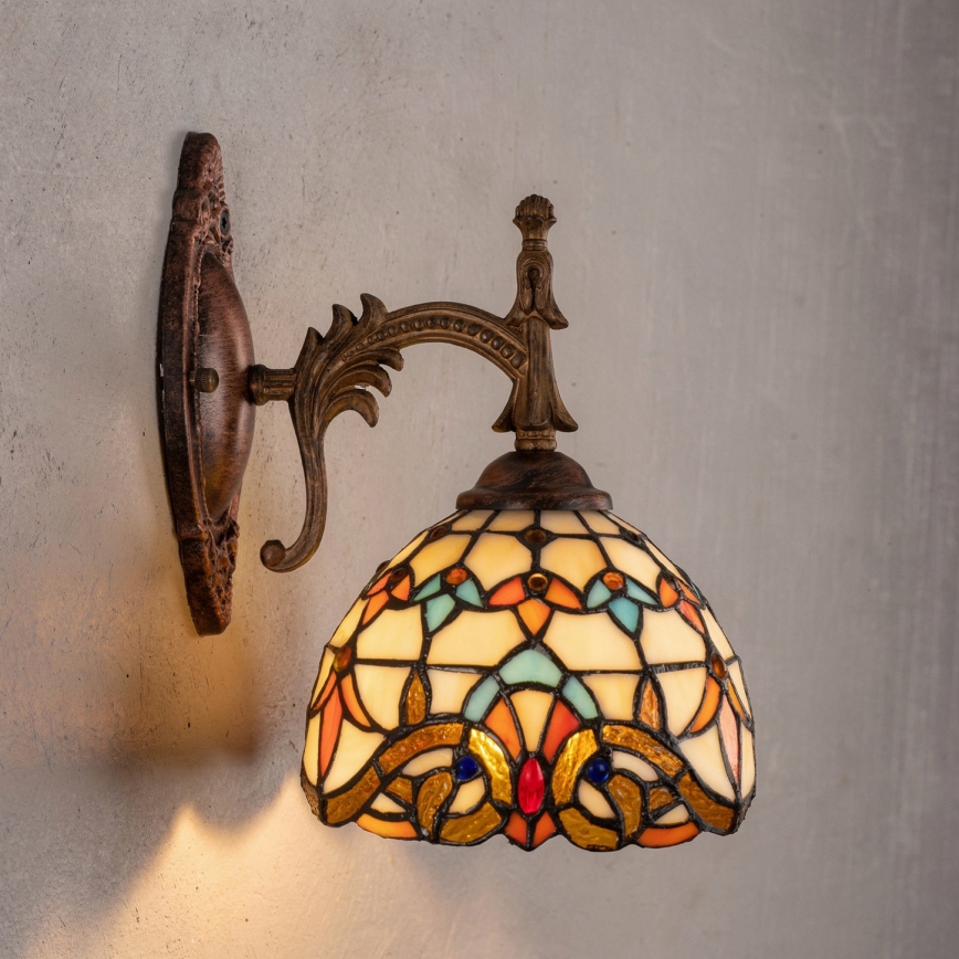 Brilagi - Tiffany vitrāžas sienas lampa MIRABELLA 1xE14/40W/230V