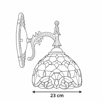Brilagi - Tiffany vitrāžas sienas lampa MIRABELLA 1xE14/40W/230V