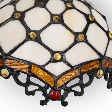 Brilagi - Tiffany vitrāžas sienas lampa ziloņkaula 1xE14/40W/230V