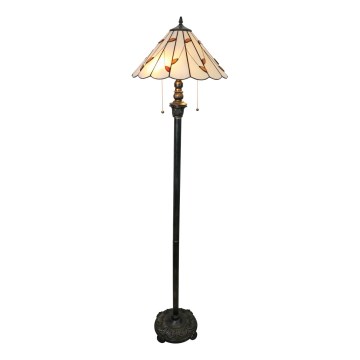 Brilagi - Tiffany vitrāžas stāvlampa FOLIA 2xE27/60W/230V