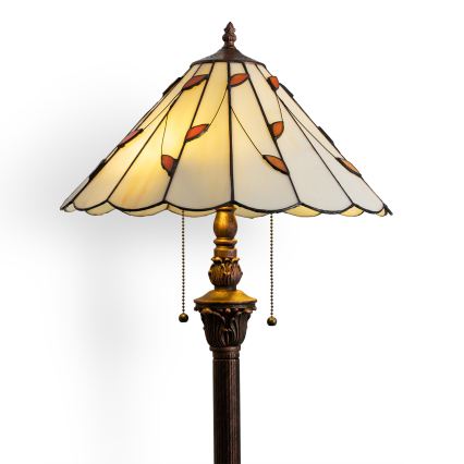 Brilagi - Tiffany vitrāžas stāvlampa FOLIA 2xE27/60W/230V
