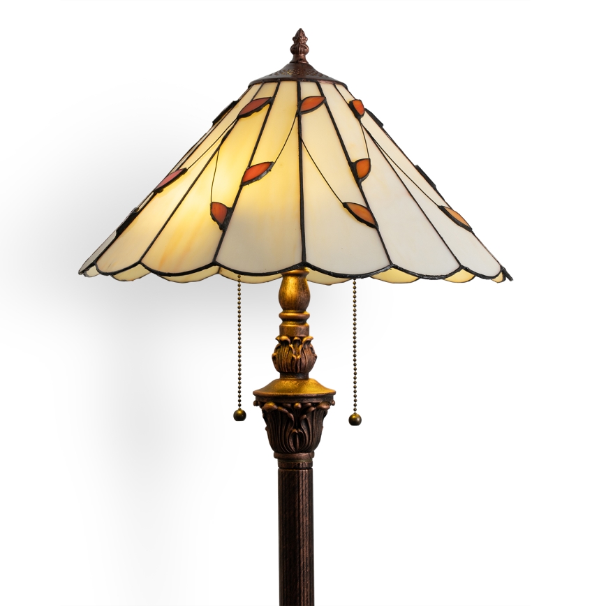Brilagi - Tiffany vitrāžas stāvlampa FOLIA 2xE27/60W/230V