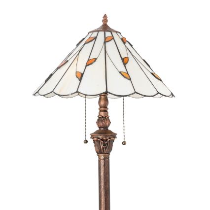 Brilagi - Tiffany vitrāžas stāvlampa FOLIA 2xE27/60W/230V