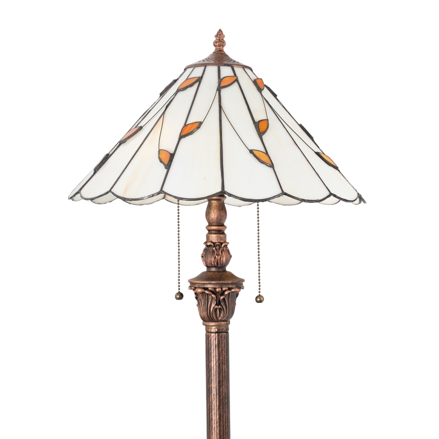 Brilagi - Tiffany vitrāžas stāvlampa FOLIA 2xE27/60W/230V