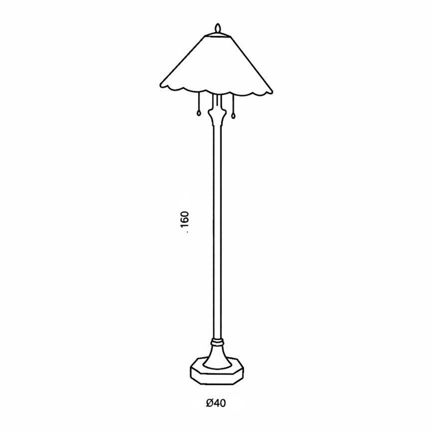 Brilagi - Tiffany vitrāžas stāvlampa FOLIA 2xE27/60W/230V