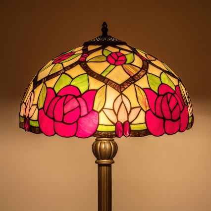 Brilagi - Tiffany vitrāžas stāvlampa GARLAN 2xE27/60W/230V