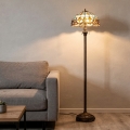 Brilagi - Tiffany vitrāžas stāvlampa MIRABELLA 2xE27/60W/230V