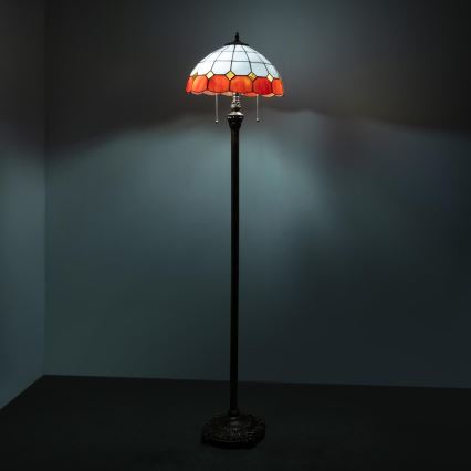 Brilagi - Tiffany vitrāžas stāvlampa SIENNA 2xE27/60W/230V