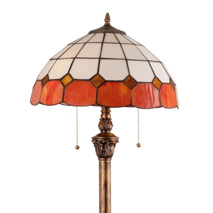 Brilagi - Tiffany vitrāžas stāvlampa SIENNA 2xE27/60W/230V