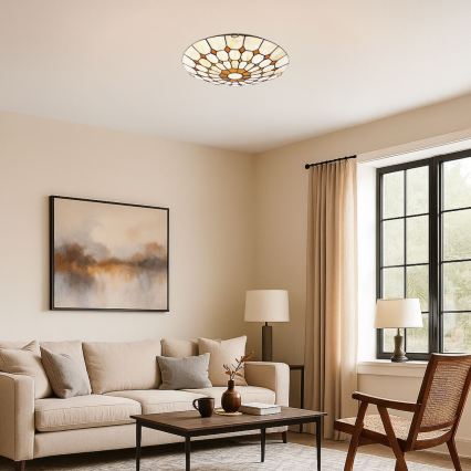 Brilagi - Tiffany vitrāžas stila griestu lampa DORAN 2xE27/60W/230V