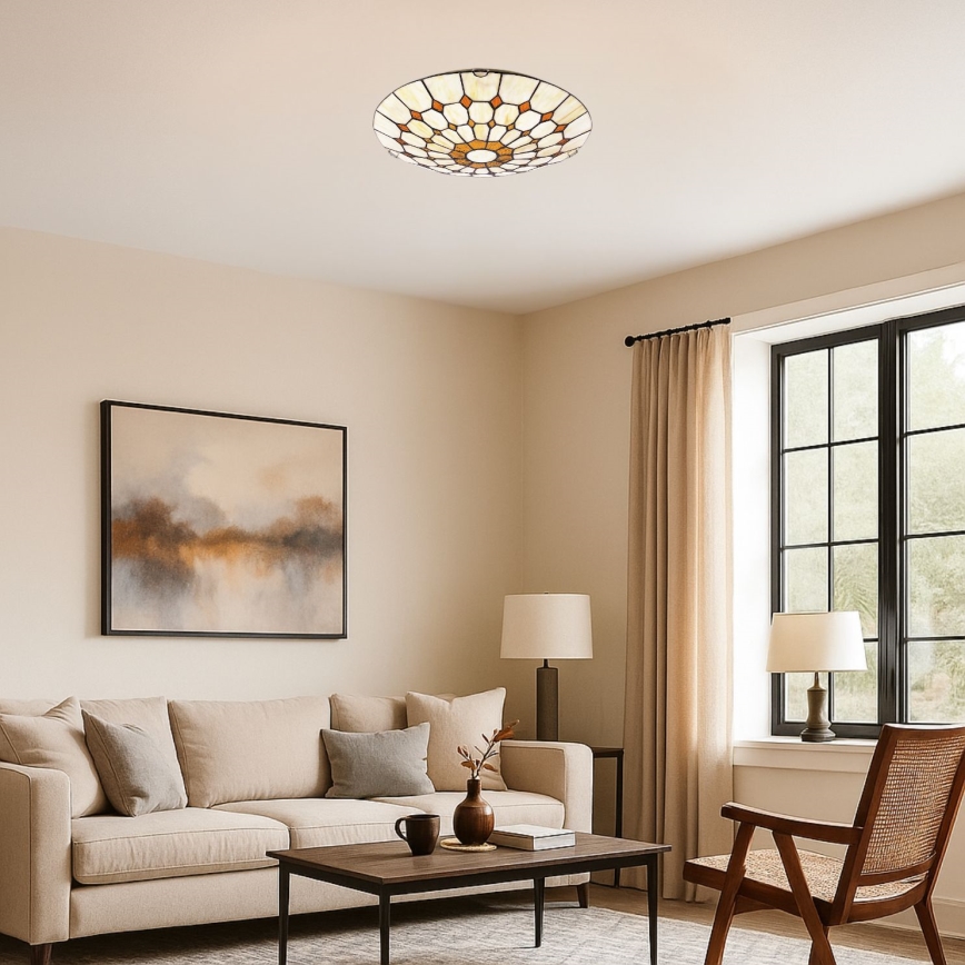 Brilagi - Tiffany vitrāžas stila griestu lampa DORAN 2xE27/60W/230V