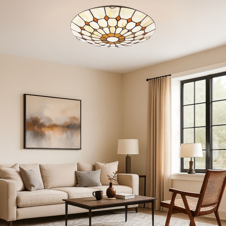 Brilagi - Tiffany vitrāžas stila griestu lampa DORAN 2xE27/60W/230V