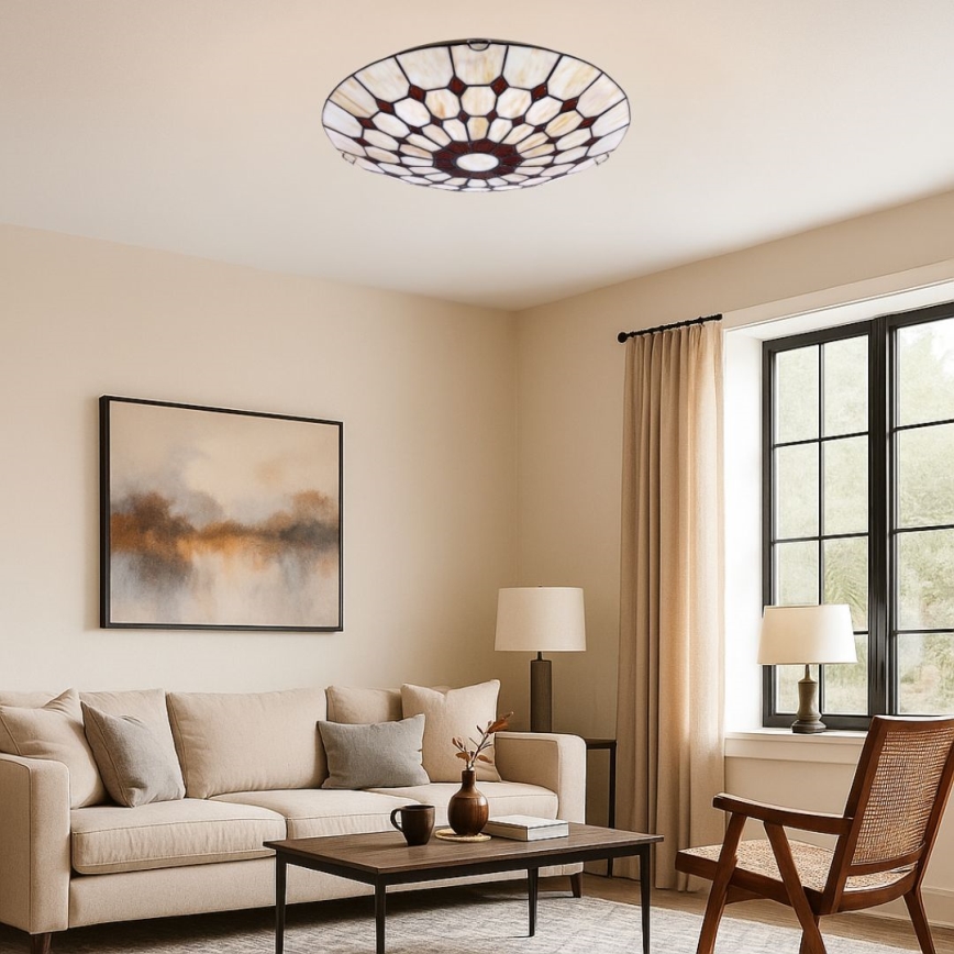 Brilagi - Tiffany vitrāžas stila griestu lampa DORAN 2xE27/60W/230V