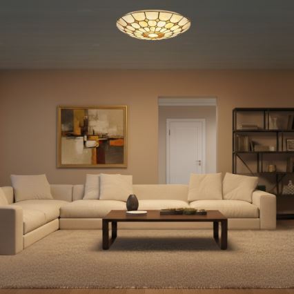 Brilagi - Tiffany vitrāžas stila griestu lampa DORAN 2xE27/60W/230V