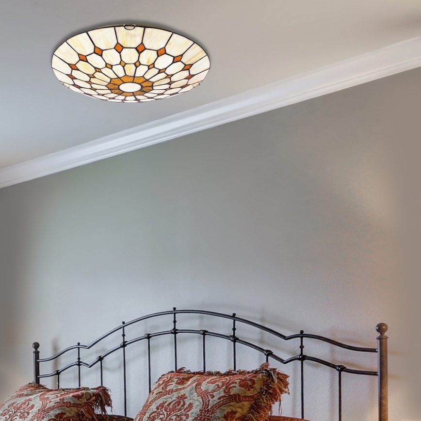 Brilagi - Tiffany vitrāžas stila griestu lampa DORAN 2xE27/60W/230V