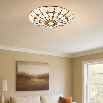 Brilagi - Tiffany vitrāžas stila griestu lampa DORAN 2xE27/60W/230V