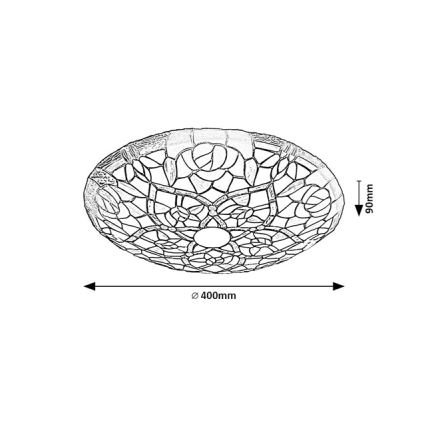 Brilagi - Tiffany vitrāžas stila griestu lampa GARLAN 2xE27/60W/230V