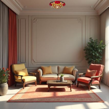 Brilagi - Tiffany vitrāžas stila griestu lampa GARLAN 2xE27/60W/230V