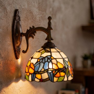 Brilagi - Tiffany vitražēta sienas lampa JUNGLE 1xE14/40W/230V