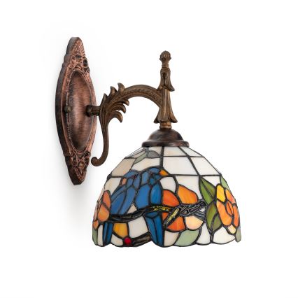 Brilagi - Tiffany vitražēta sienas lampa JUNGLE 1xE14/40W/230V