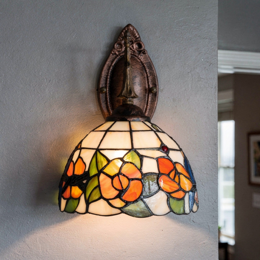 Brilagi - Tiffany vitražēta sienas lampa JUNGLE 1xE14/40W/230V