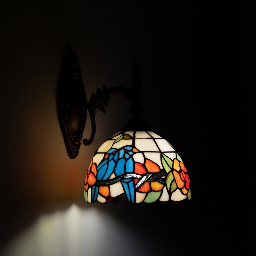 Brilagi - Tiffany vitražēta sienas lampa JUNGLE 1xE14/40W/230V