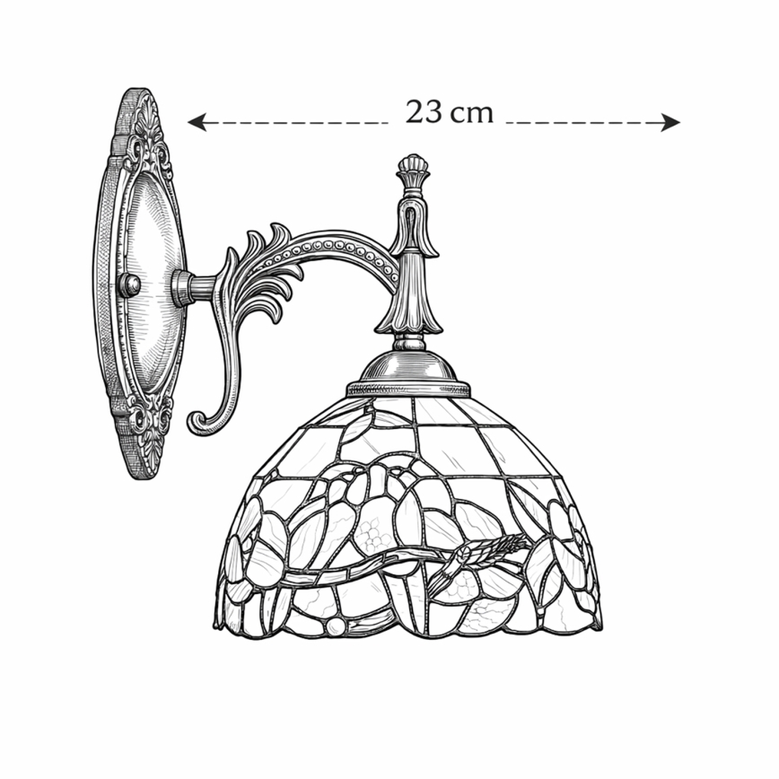 Brilagi - Tiffany vitražēta sienas lampa JUNGLE 1xE14/40W/230V
