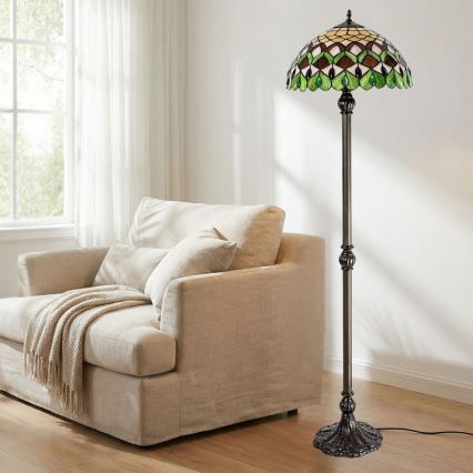 Brilagi - Tiffany vitražēta stāvlampa MARGARET 2xE27/60W/230V