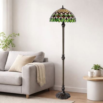 Brilagi - Tiffany vitražēta stāvlampa MARGARET 2xE27/60W/230V
