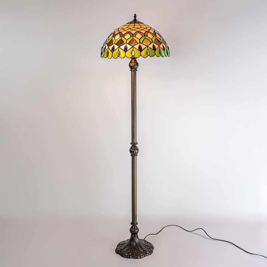 Brilagi - Tiffany vitražēta stāvlampa MARGARET 2xE27/60W/230V