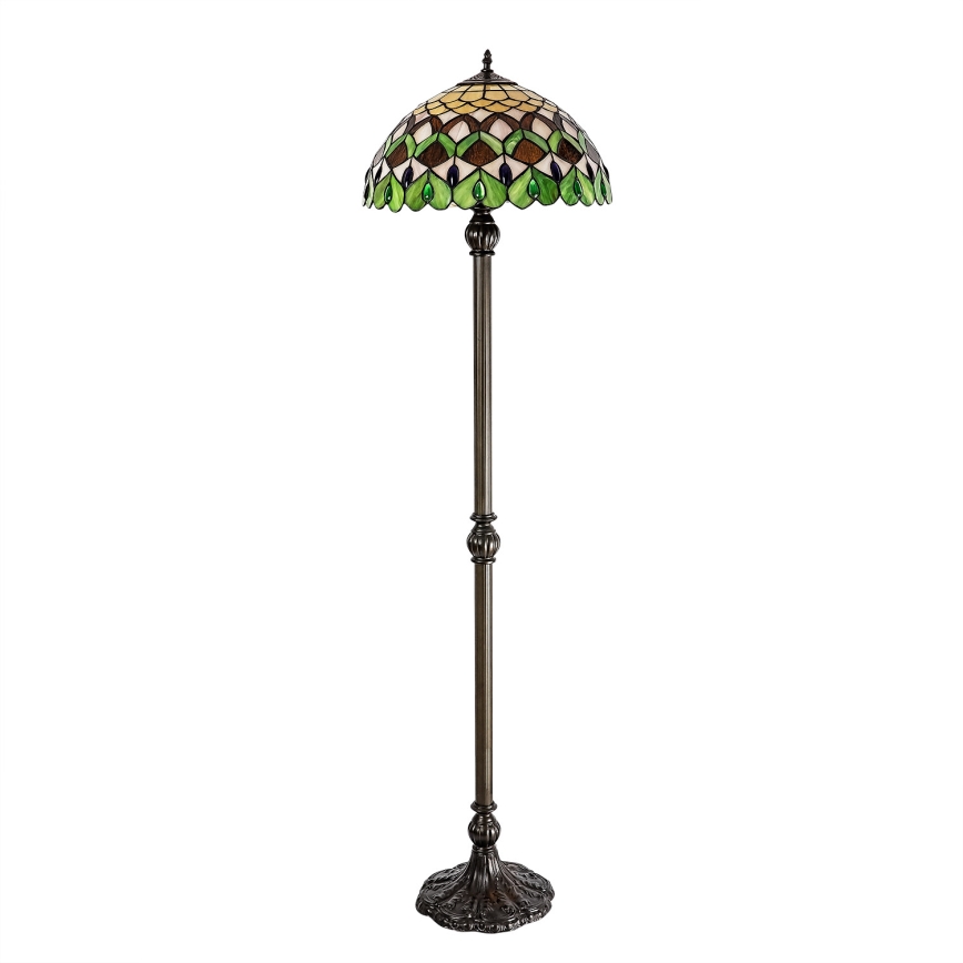 Brilagi - Tiffany vitražēta stāvlampa MARGARET 2xE27/60W/230V
