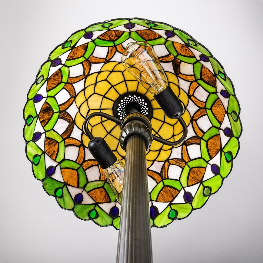 Brilagi - Tiffany vitražēta stāvlampa MARGARET 2xE27/60W/230V