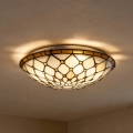 BRILAGI - Tiffany vitrāžēts griestu gaismeklis IVORY 2xE27/60W/230V Ø 40 cm