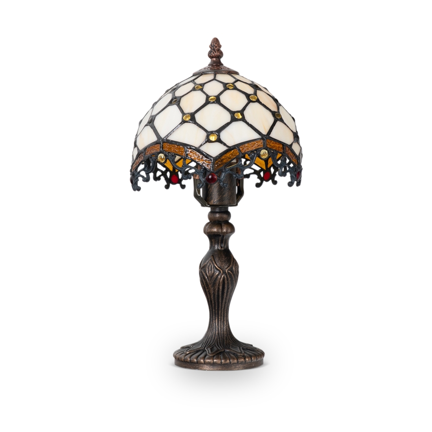BRILAGI - Tiffany vitražveida galda lampa IVORY 1xE27/60W/230V
