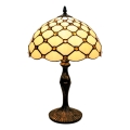 BRILAGI - Tiffany vitražveida galda lampa IVORY SMOOTH 1xE27/60W/230V