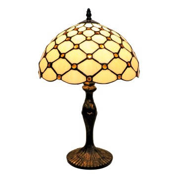 BRILAGI - Tiffany vitražveida galda lampa IVORY SMOOTH 1xE27/60W/230V