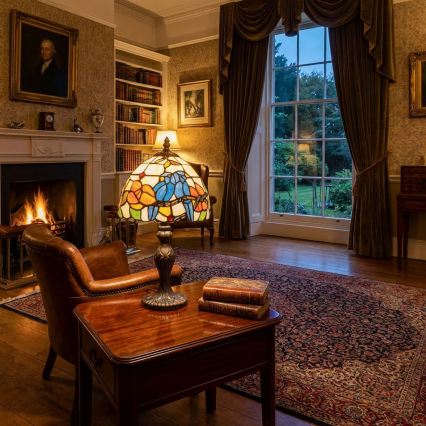 Brilagi - Tiffany vitražveida galda lampa JUNGLE 1xE27/60W/230V