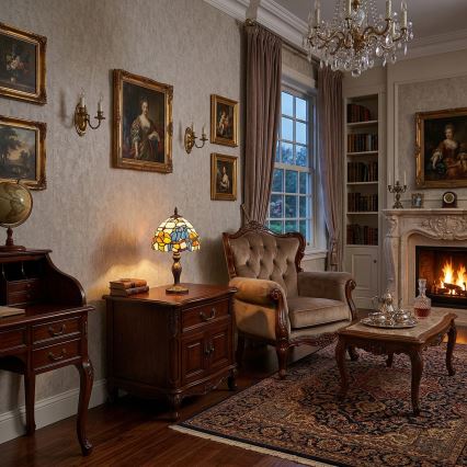 Brilagi - Tiffany vitražveida galda lampa JUNGLE 1xE27/60W/230V