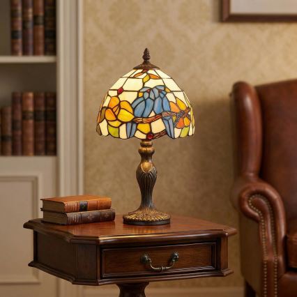 Brilagi - Tiffany vitražveida galda lampa JUNGLE 1xE27/60W/230V
