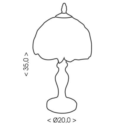 Brilagi - Tiffany vitražveida galda lampa SIENNA 1xE27/60W/230V