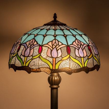 Brilagi - Tiffany vitražveida grīdas lampa LORAS 2xE27/60W/230V