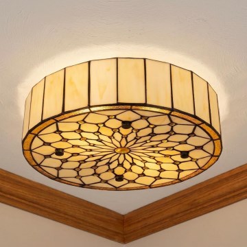 BRILAGI - Tiffany vitražveida griestu gaismeklis IVORY 2xE27/60W/230V Ø 40 cm