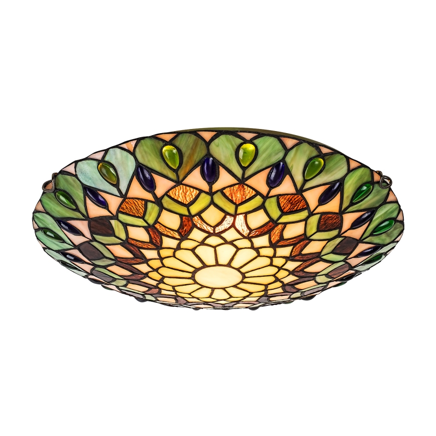 Brilagi - Tiffany vitrāžveida griestu lampa MARGARET 2xE27/60W/230V, diametrs 40 cm
