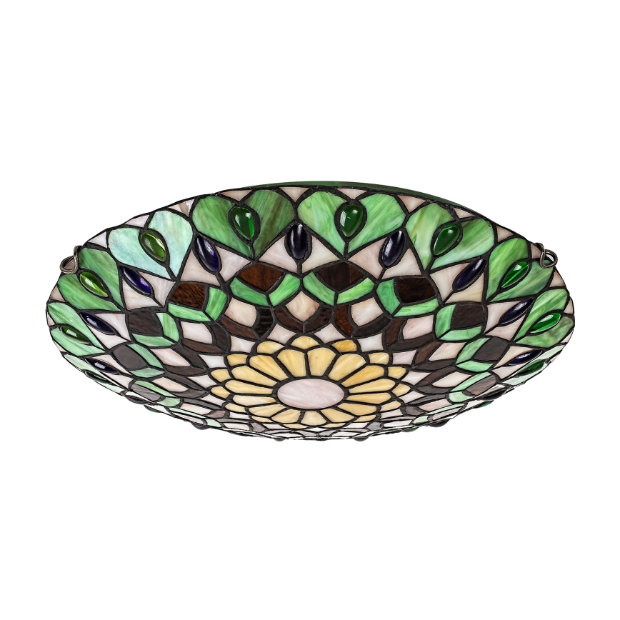 Brilagi - Tiffany vitrāžveida griestu lampa MARGARET 2xE27/60W/230V, diametrs 40 cm