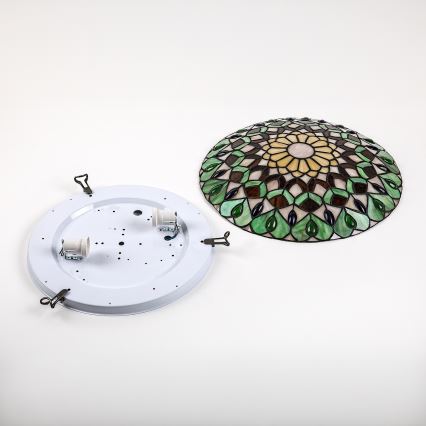 Brilagi - Tiffany vitrāžveida griestu lampa MARGARET 2xE27/60W/230V, diametrs 40 cm