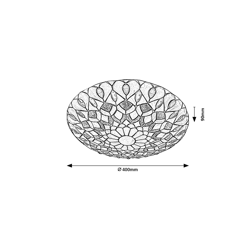 Brilagi - Tiffany vitrāžveida griestu lampa MARGARET 2xE27/60W/230V, diametrs 40 cm